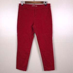 OLD NAVY Pixie Mid Rise Red Stretch Twill Pants